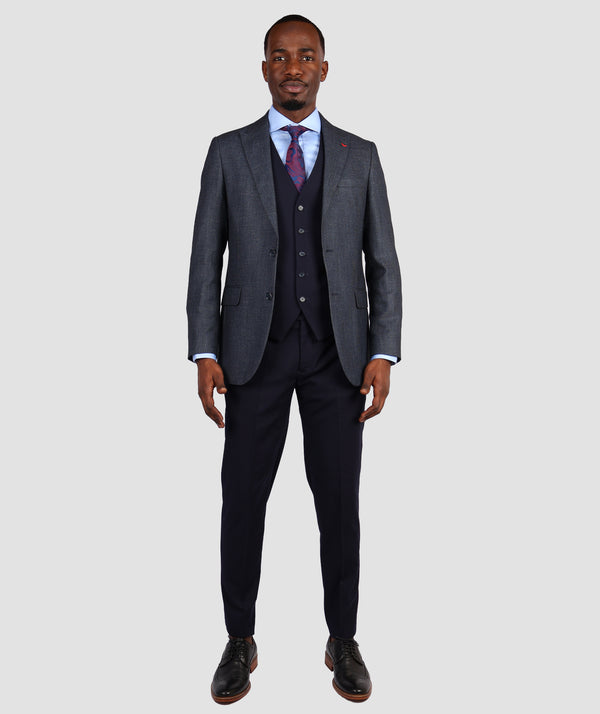 DS Damat  Combined Slim Fit Navy Blue Suit-D'S DAMAT ONLINE