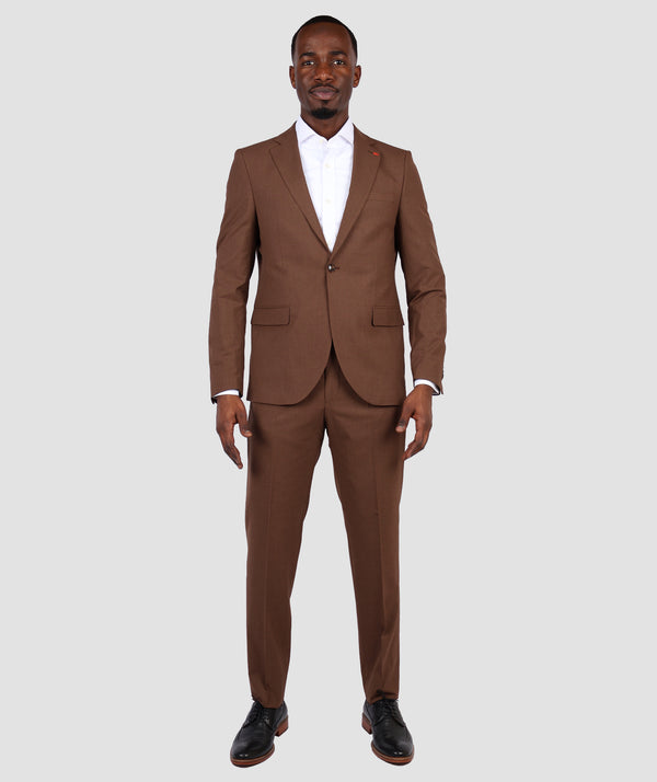 TWN Slim Fit Brown Suit-D'S DAMAT ONLINE