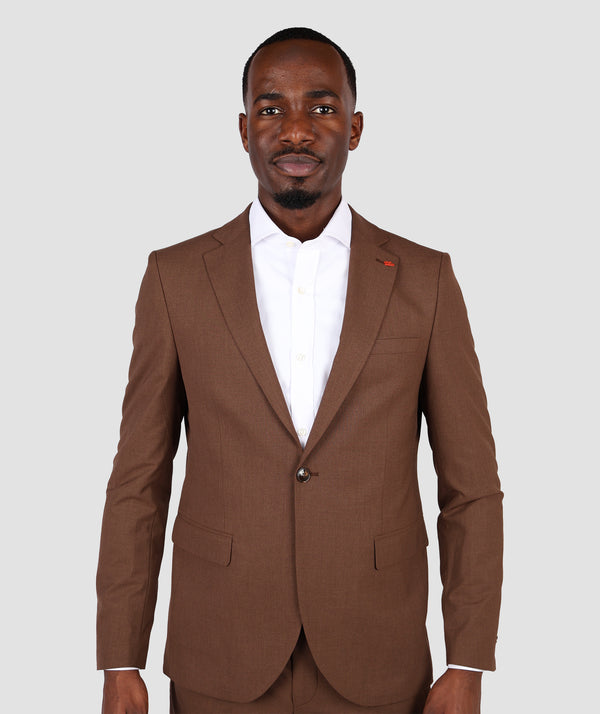 TWN Slim Fit Brown Suit-D'S DAMAT ONLINE