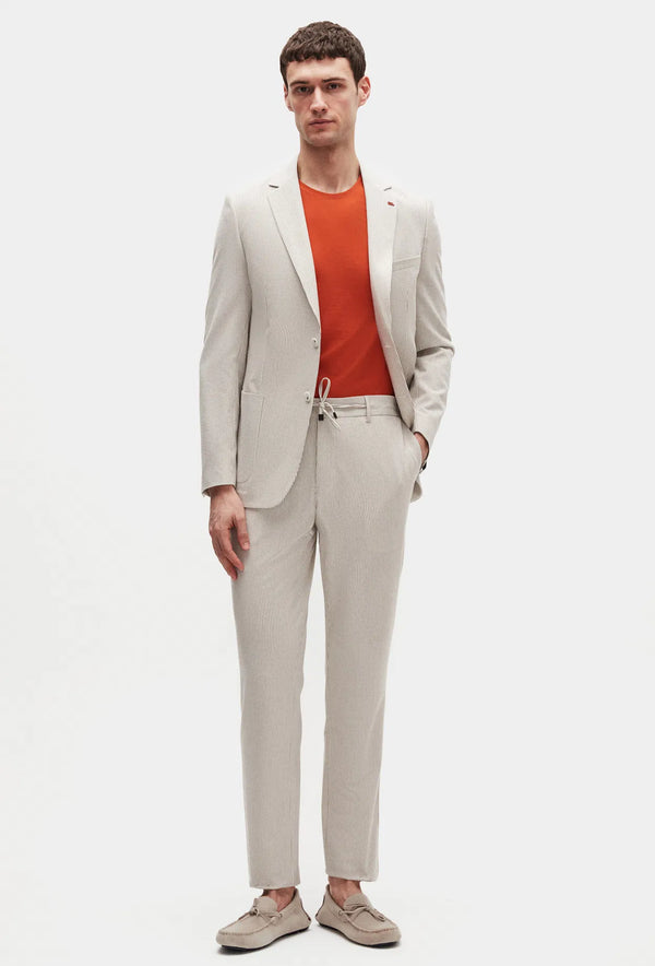 Twn Slim Fit Mink Seersucker Suit