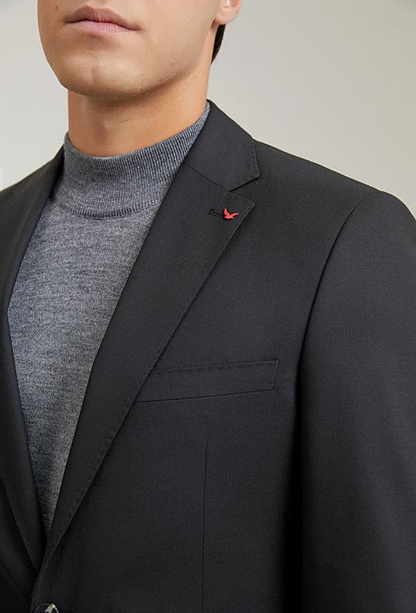 Ds Damat Black Classic Suit -41% Wool-D'S DAMAT ONLINE