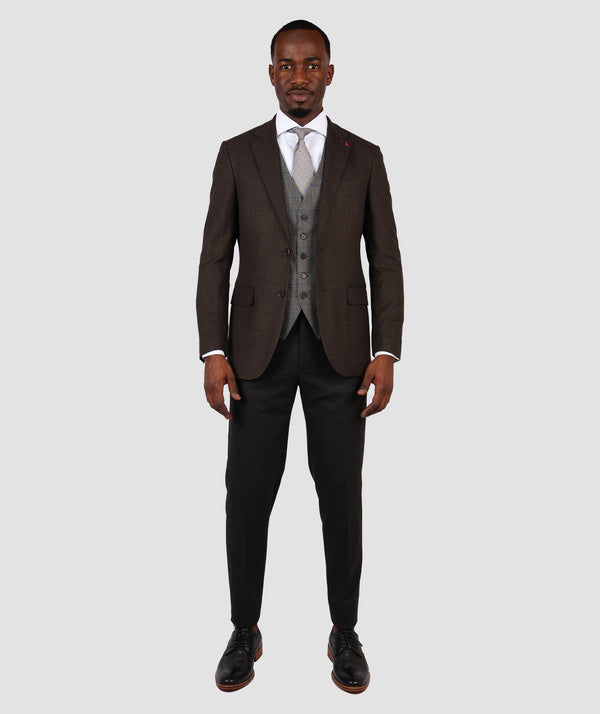DS Damat Combined Brown Slim Fit Suit-D'S DAMAT ONLINE