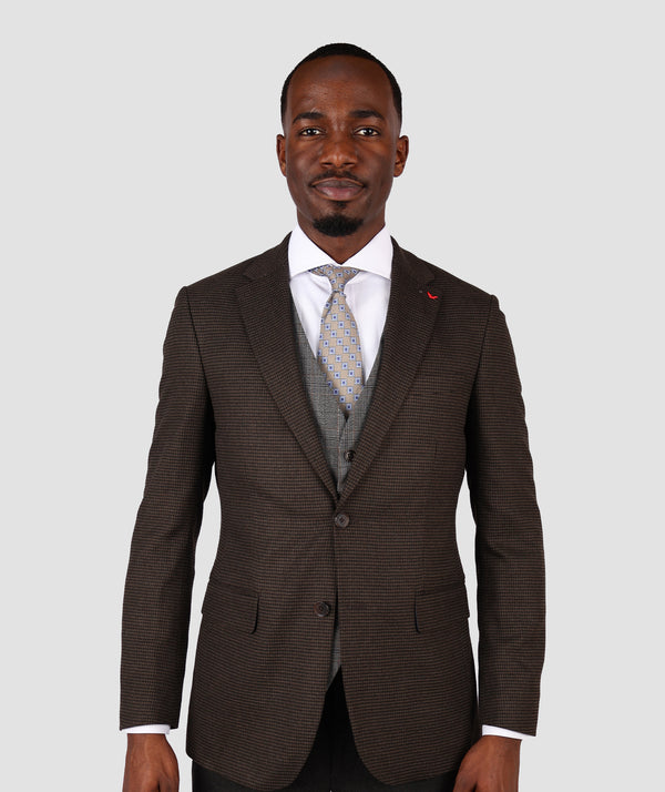 DS Damat Combined Brown Slim Fit Suit-D'S DAMAT ONLINE