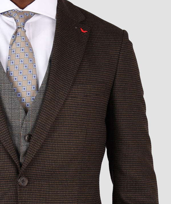 DS Damat Combined Brown Slim Fit Suit-D'S DAMAT ONLINE