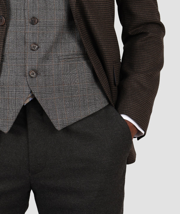 DS Damat Combined Brown Slim Fit Suit-D'S DAMAT ONLINE