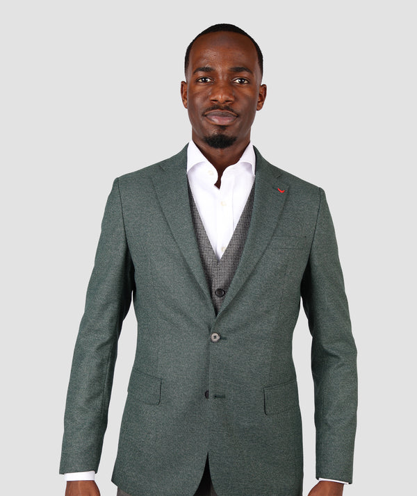 DS Damat Slim Fit Green 3 Pc Suit-D'S DAMAT ONLINE