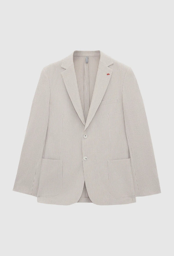 Twn Slim Fit Mink Seersucker Suit