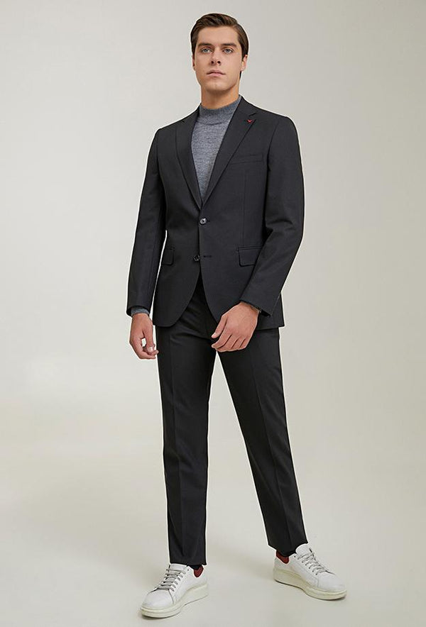Ds Damat Black Classic Suit -41% Wool-D'S DAMAT ONLINE