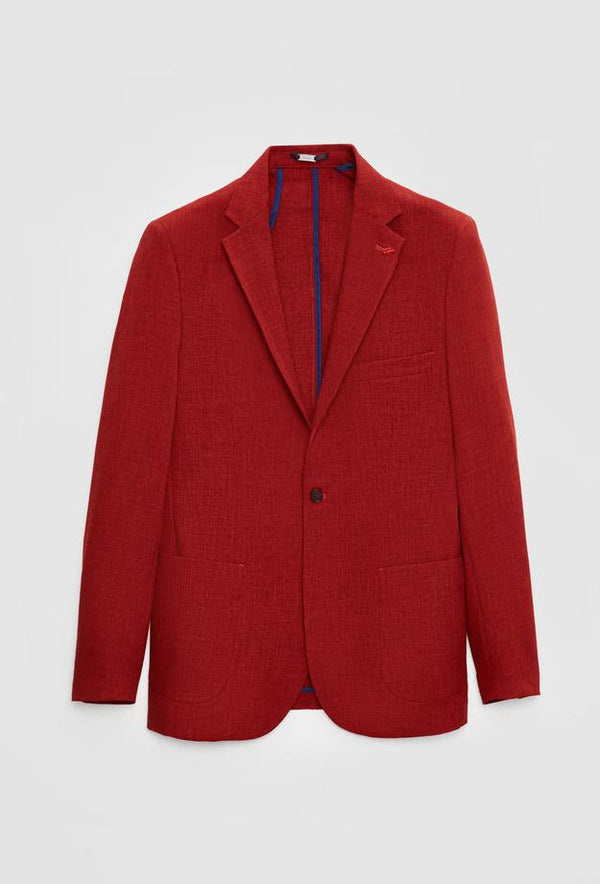 Twn Slim Fit Brown Dobby Fabric Jacket-D'S DAMAT ONLINE