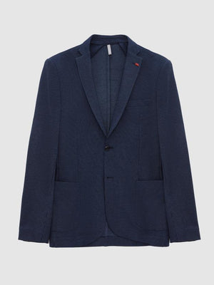 Twn Slim Fit Navy Blue Knitted Fabric Jacket-D'S DAMAT ONLINE