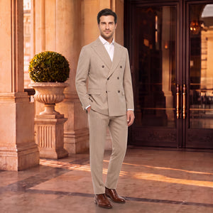 Damat Double Breasted 100% Wool Premium Suit - 0DF05RE09553M-901