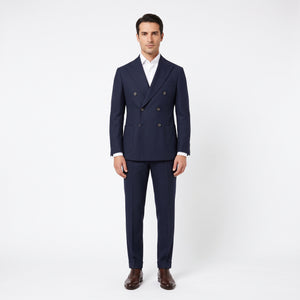 D'S Damat Double Breasted Wool Stretch Suit Premium Formal Men's Suit - 0DF05RE43553M-101
