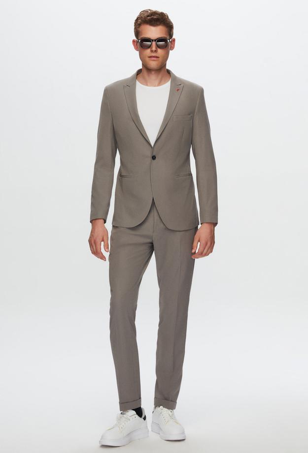 Twn Slim Fit Grey Plain Suit-D'S DAMAT ONLINE