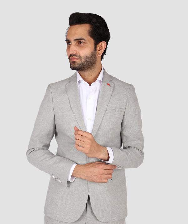 TWN  Grey Slim Fit Formal Suit-D'S DAMAT ONLINE