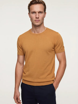 TWN Men's Slim Fit Viscose Blend Plain Knit T-Shirt