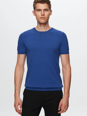 TWN Men's Slim Fit Viscose Blend Plain Knit T-Shirt