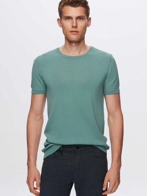TWN Men's Slim Fit Viscose Blend Plain Knit T-Shirt
