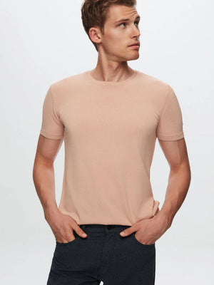 TWN Men's Slim Fit Viscose Blend Plain Knit T-Shirt
