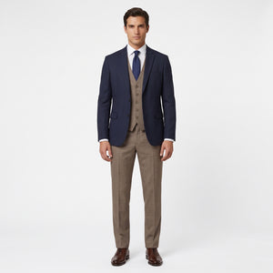 TWN Men's Slim Fit Textured Viscose Blend Suit Set