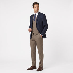 TWN Men's Slim Fit Textured Viscose Blend Suit Set