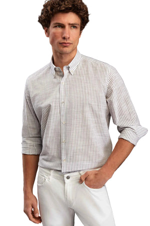 D'S Damat Men's Comfort Fit Striped 100% Cotton Casual Shirt