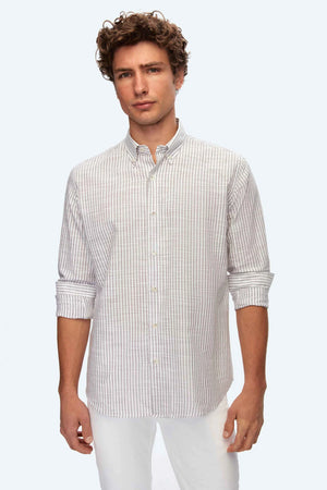 D'S Damat Men's Comfort Fit Striped 100% Cotton Casual Shirt