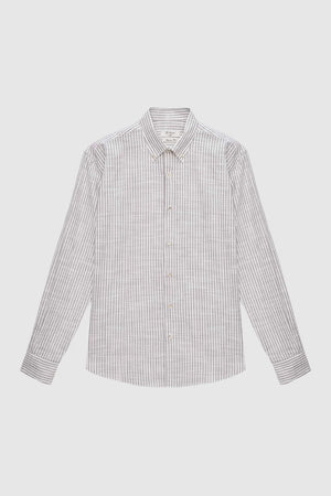 D'S Damat Men's Comfort Fit Striped 100% Cotton Casual Shirt