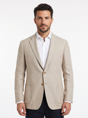 D'S Damat Regular Fit Linen Blend Jacket Formal Men's Blazer