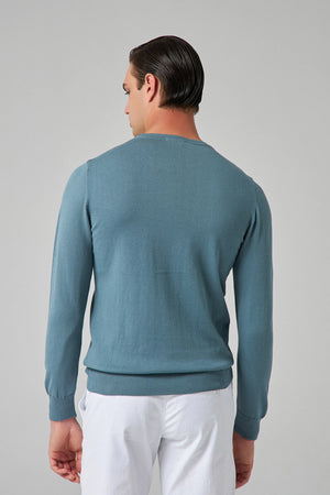 D'S Damat Men's Slim Fit 100% Cotton Knitwear Sweater