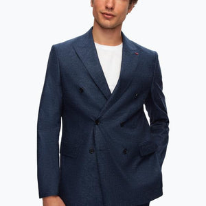 Ds Damat Slim Fit Navy Blue Dobby Suit-D'S DAMAT ONLINE