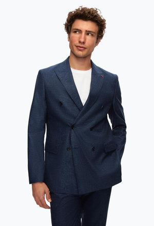 Ds Damat Slim Fit Navy Blue Dobby Suit-D'S DAMAT ONLINE