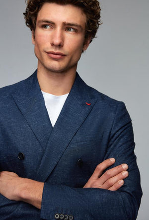 Ds Damat Slim Fit Navy Blue Dobby Suit-D'S DAMAT ONLINE