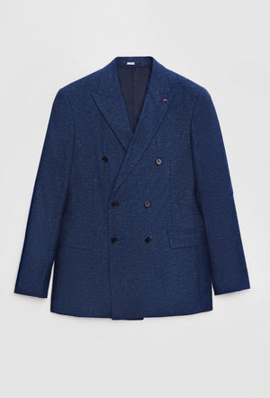 Ds Damat Slim Fit Navy Blue Dobby Suit-D'S DAMAT ONLINE
