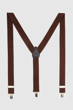 DS Damat Brown Trouser Suspenders - 0HF752100ORGM