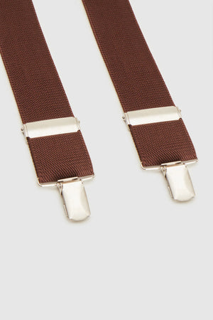 DS Damat Brown Trouser Suspenders - 0HF752100ORGM