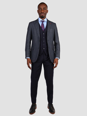 DS Damat  Combined Slim Fit Navy Blue Suit-D'S DAMAT ONLINE