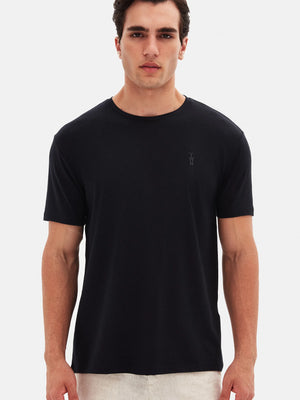 TWN Men's Slim Fit Embossed Print Cotton Stretch T-Shirt with RPT