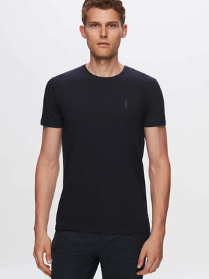 TWN Men's Slim Fit Embossed Print Cotton Stretch T-Shirt with RPT