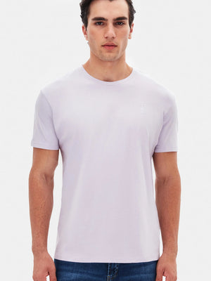 TWN Men's Slim Fit Embossed Print Cotton Stretch T-Shirt with RPT
