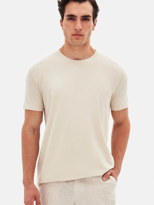 TWN Men's Slim Fit Embossed Print Cotton Stretch T-Shirt with RPT