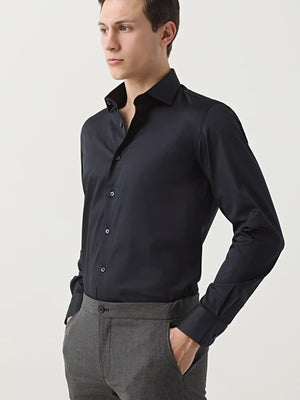 D'S Damat Men's Slim Fit Cotton Stretch Straight Shirt
