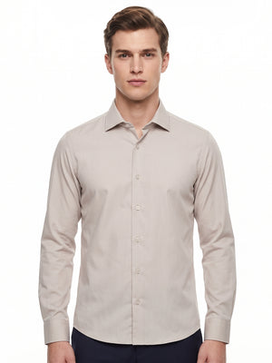 D'S Damat Men's Slim Fit Cotton Stretch Straight Shirt