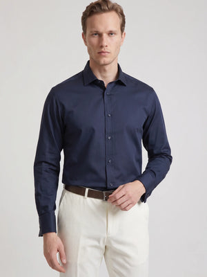 D'S Damat Men's Regular Fit Cotton Stretch Essential Shirt
