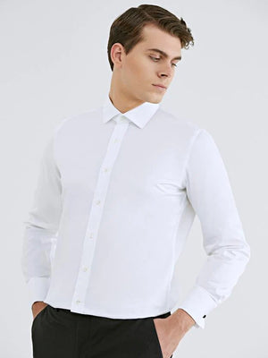 D'S Damat Men's Slim Fit 100% Cotton Plain Shirt