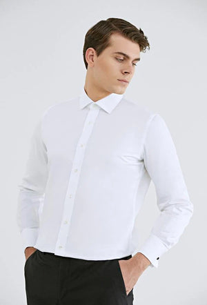D'S Damat Men's Slim Fit 100% Cotton Plain Shirt
