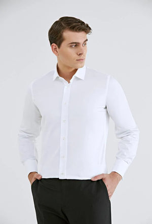 D'S Damat Men's Slim Fit 100% Cotton Plain Shirt