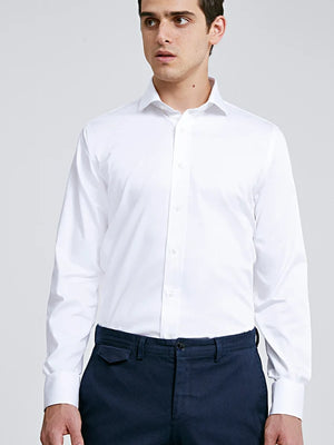 D'S Damat Men's Slim Fit 100% Cotton Nanocare Shirt