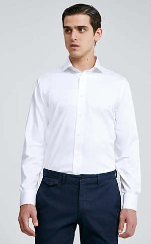D'S Damat Men's Slim Fit 100% Cotton Nanocare Shirt - 10HE02SG00139