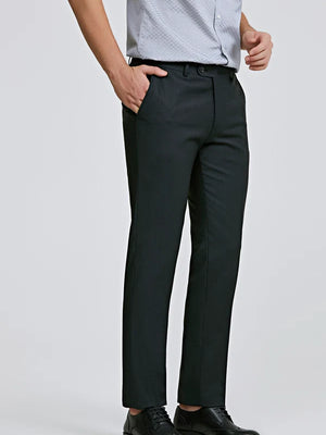 D'S Damat Regular Fit Wool Blend Travel Trousers Stretch Formal Men's Pants