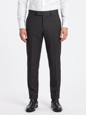 D'S Damat Regular Fit Wool Blend Travel Trousers Stretch Formal Men's Pants
